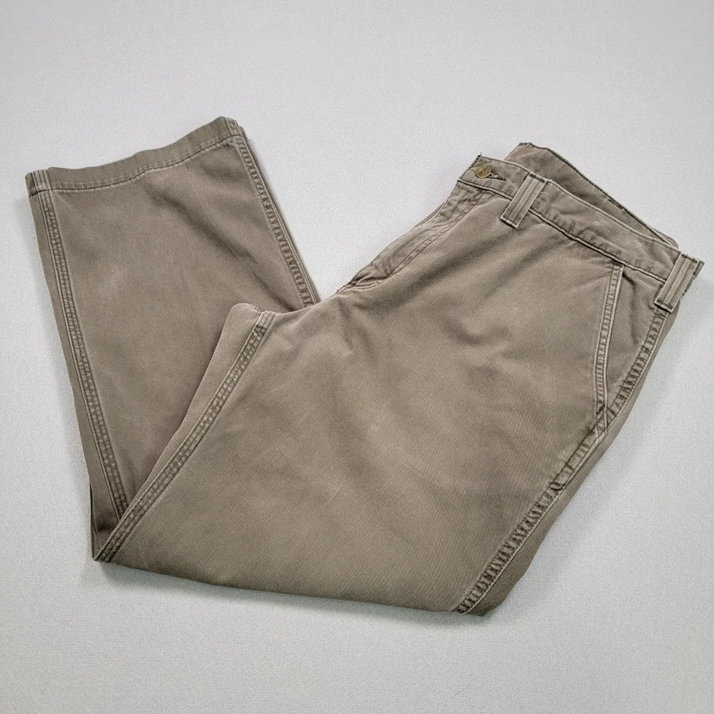 Men's Carhartt Relaxed Fit Work Pants, Brown, Size 38x30,‎ Pre-Owned